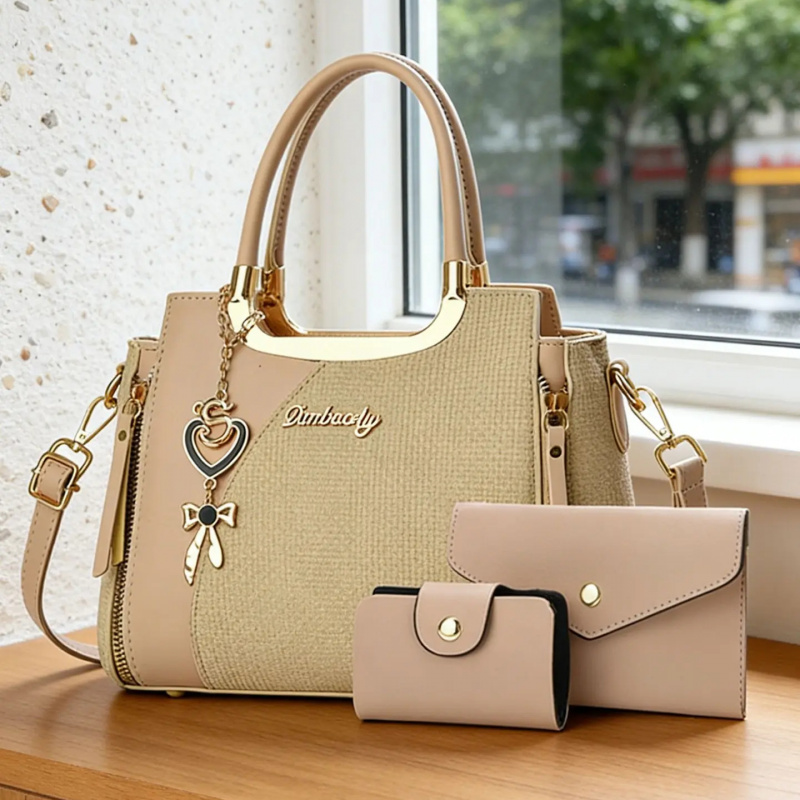 Women Bags Gift - ชุดกระเป๋าถือสตรีสุดหรู, กระเป๋าสะพายหลากสี, วัสดุ PU แบบลำลอง, เหมาะสำหรับทุกฤดูกาล,