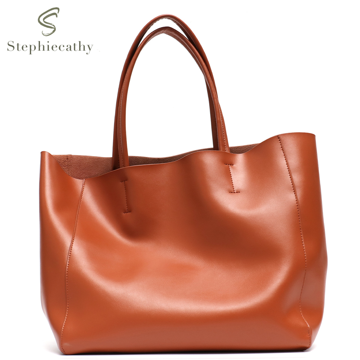Women'S Tote Bags For Work - Minimalist Big Tote กระเป๋าผู้หญิงแฟชั่นจริงหนังไหล่กระเป๋าถือขนาดใหญ่ความจุทุกวันทํางานช้อปปิ้ง