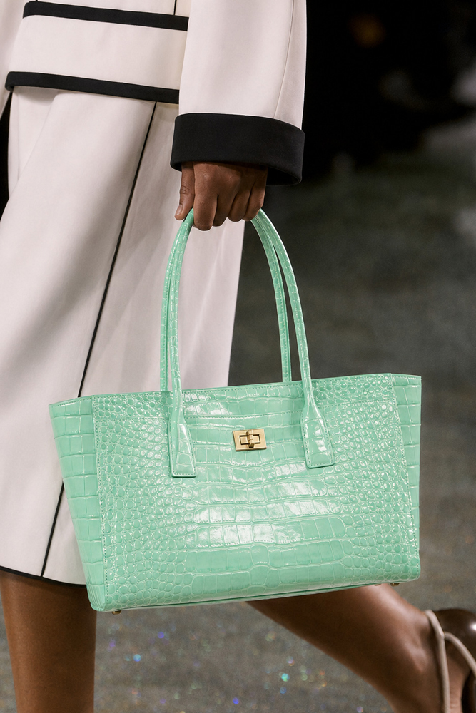 Women'S Tote Bags For Work - กระเป๋าถือ SHELKSBAG ลายหนังจระเข้เงางาม พร้อมตัวล็อกแบบหมุนสีทอง ความจุขนาดใหญ่ กระเป๋าสะพายไหล่สำหรับผู้หญิง