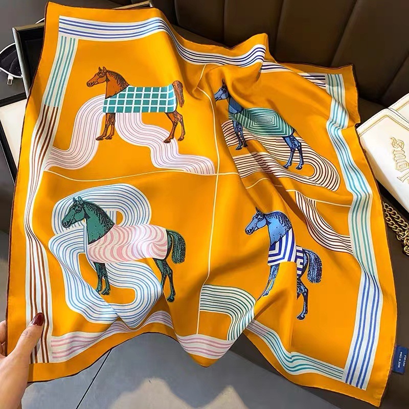 Women'S Bags Holiday - ผ้าพันคอไหมพิมพ์ลายม้าลาย ขนาดเล็ก 70x70 ซม. ผ้าพันคอผู้หญิง ผ้าคาดผม