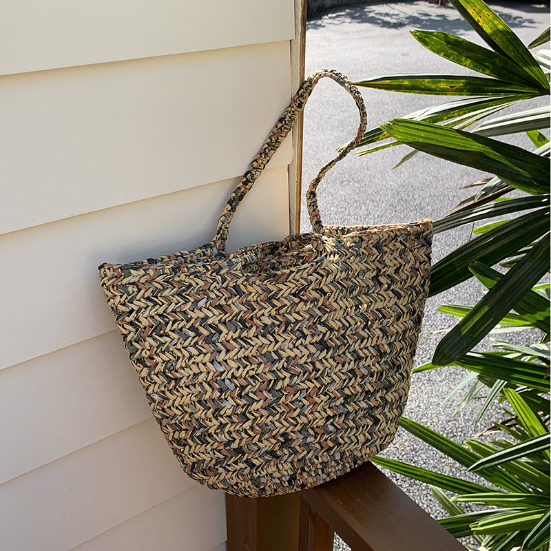 Women'S Bags Holiday - กระเป๋าสานฟาง PP ทำมือใหม่สำหรับฤดูร้อน ขนาดใหญ่ จุของได้เยอะ สไตล์โบฮีเมียน
