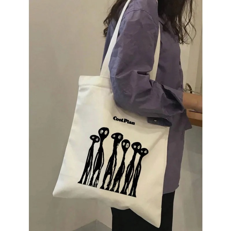 ROMWE กระเป๋าสะพายผ้าแคนวาสลาย - Women'S Tote Bags For Work บทวิจารณ์และราคา