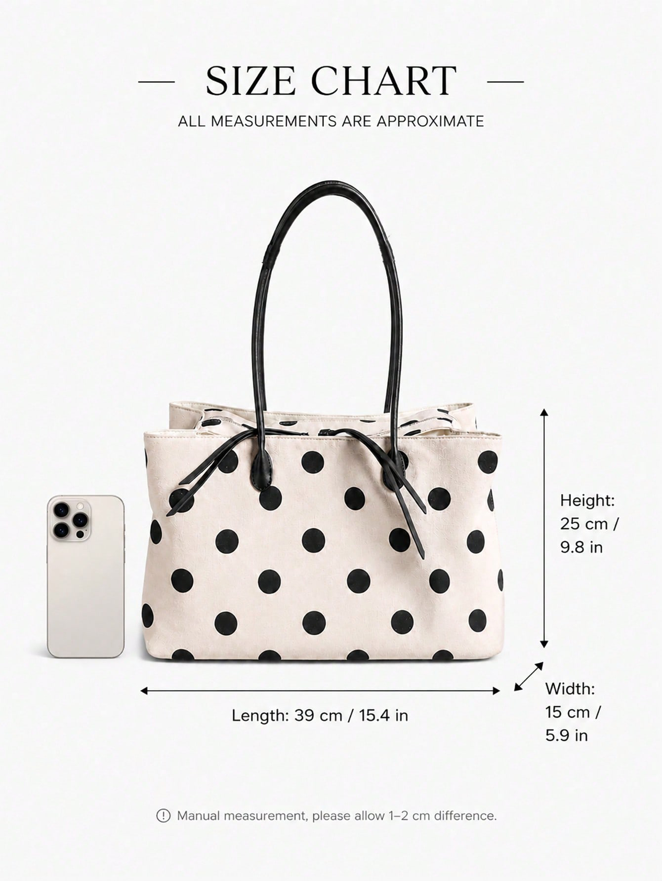 กระเป๋าโท้ทผ้าลินินลายจุดขนาดใ - Women'S Tote Bags For Work บทวิจารณ์และราคา