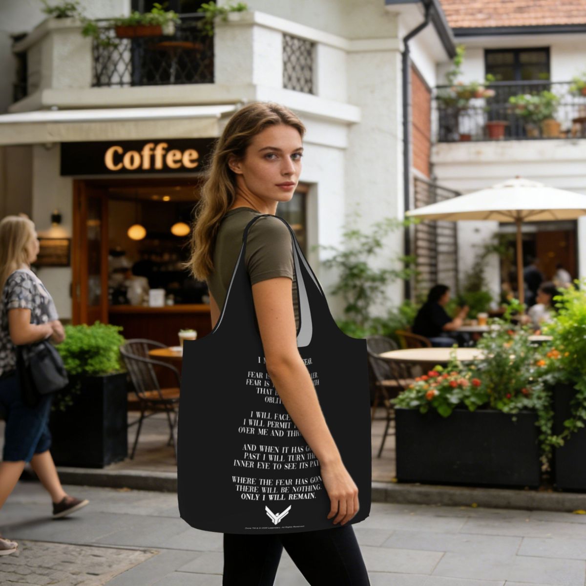 กระเป๋าผ้าแคนวาสขนาดใหญ่ลายคำพ - Women Bags Dune บทวิจารณ์และราคา