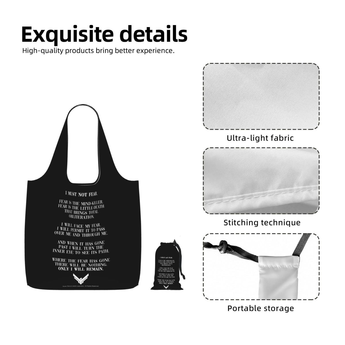 กระเป๋าผ้าแคนวาสขนาดใหญ่ลายคำพ - Women Bags Dune บทวิจารณ์และราคา