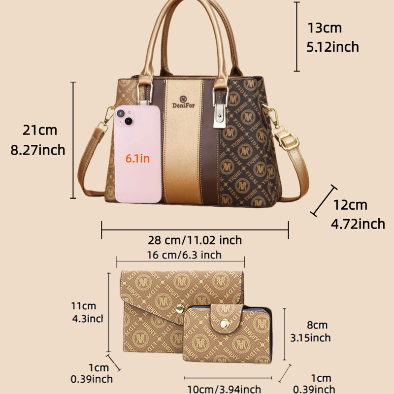 ชุดกระเป๋าถือสตรี 3 ชิ้น ดีไซน - Women'S Bags Handbags บทวิจารณ์และราคา