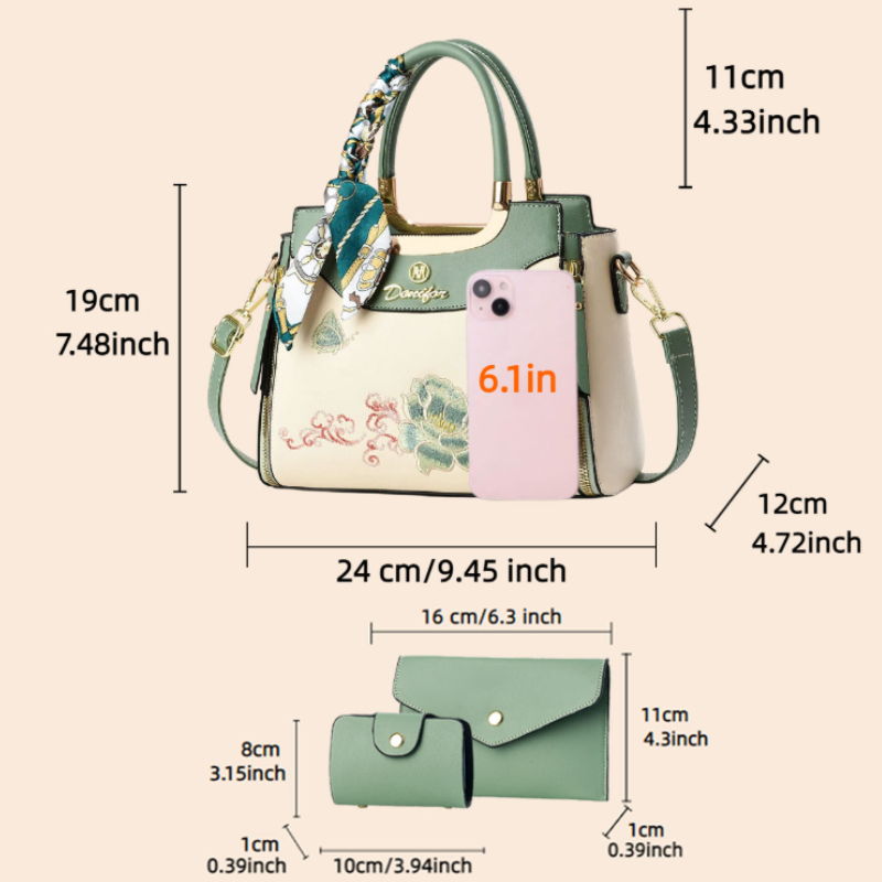 ชุดกระเป๋าถือปักลาย 3 ชิ้น ประ - Women Bags Gift บทวิจารณ์และราคา