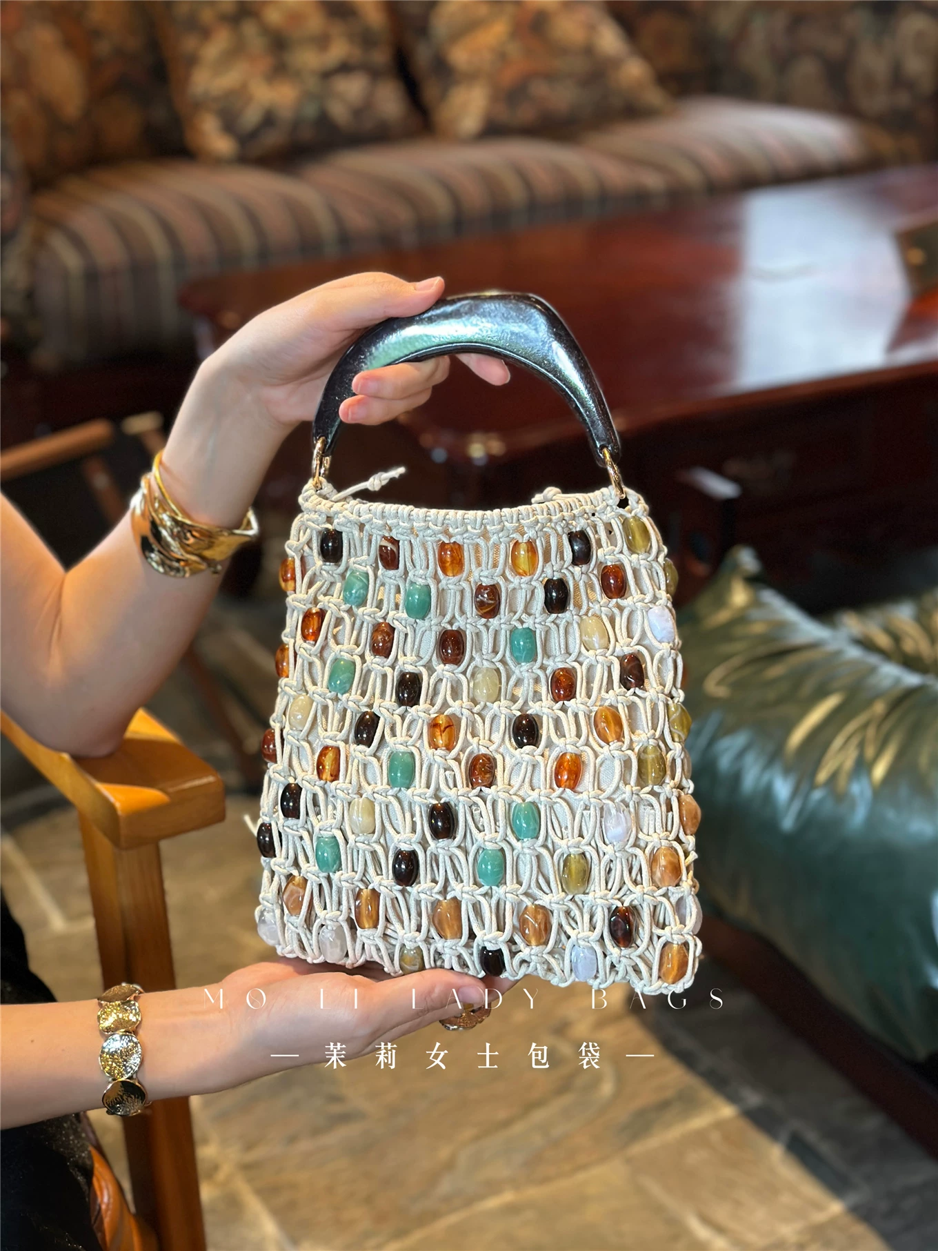 กระเป๋าถือสานลูกปัดแฟชั่น ทำมื - Women'S Bags Holiday บทวิจารณ์และราคา